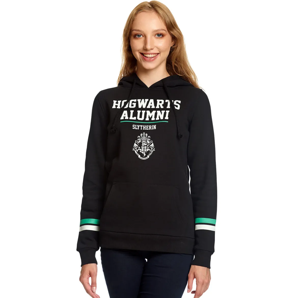 Harry Potter - Slytherin Hogwarts Alumni Hoodie Damen schwarz