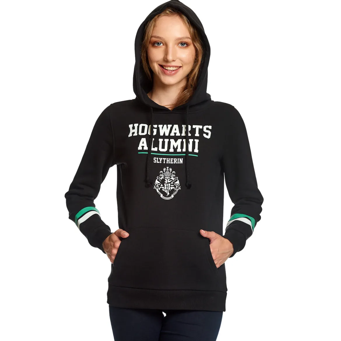 Harry Potter - Slytherin Hogwarts Alumni Hoodie Damen schwarz