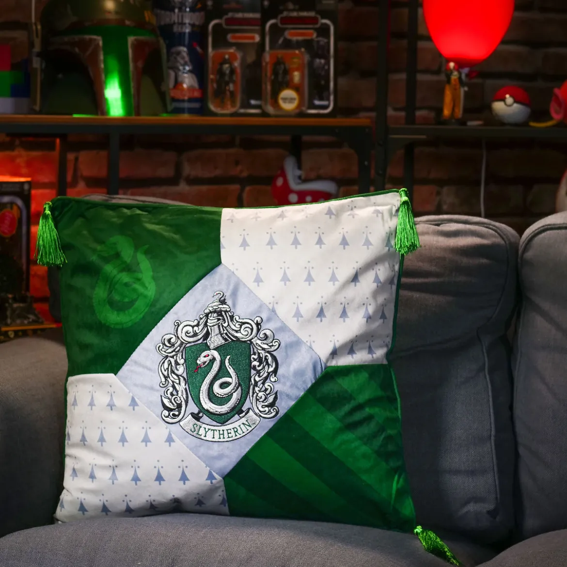 Harry Potter - Slytherin Kissen mit Quasten deluxe