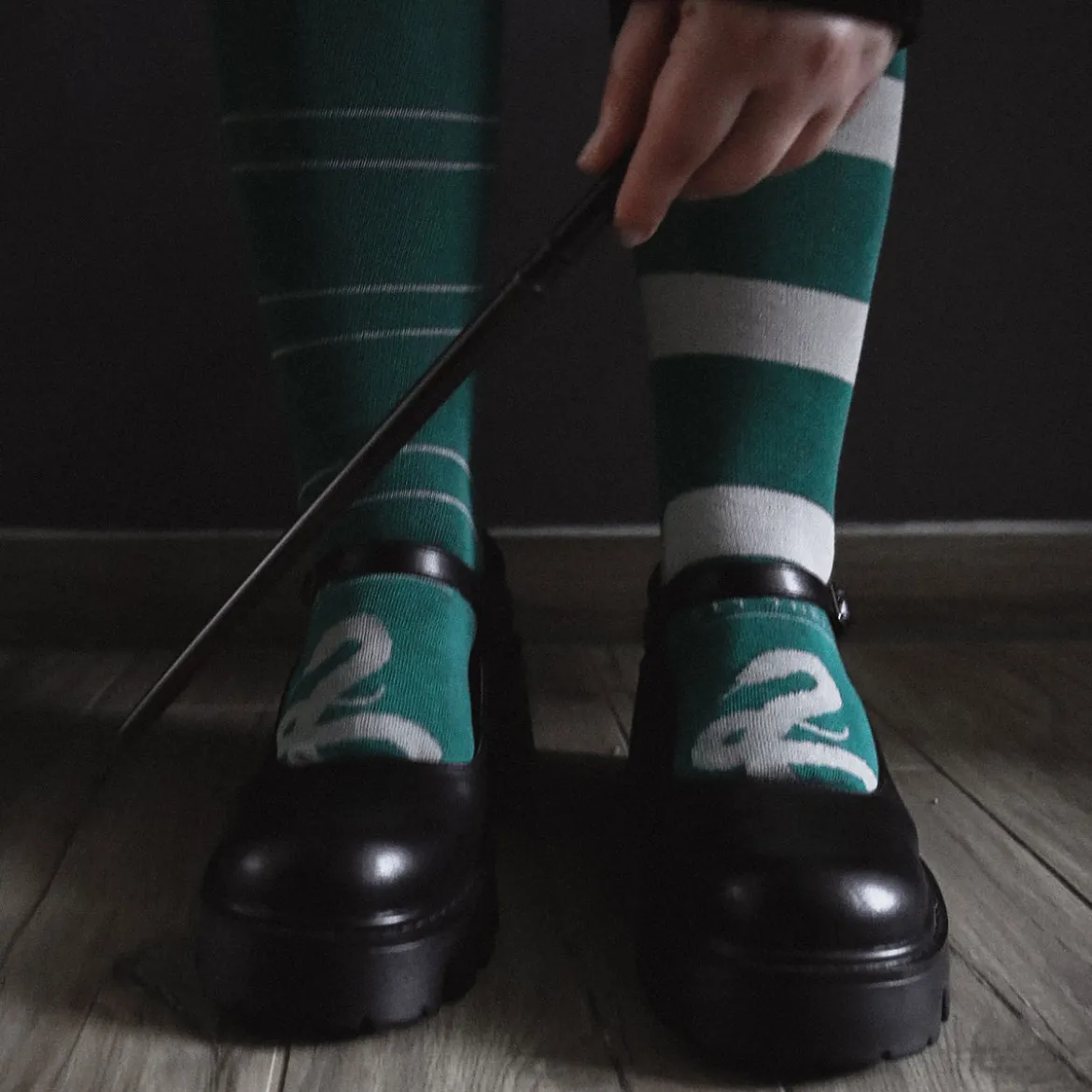 Harry Potter - Slytherin Overknee Strümpfe 2er Set