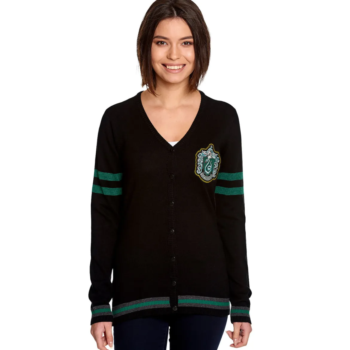 Harry Potter - Slytherin Wappen Cardigan Damen