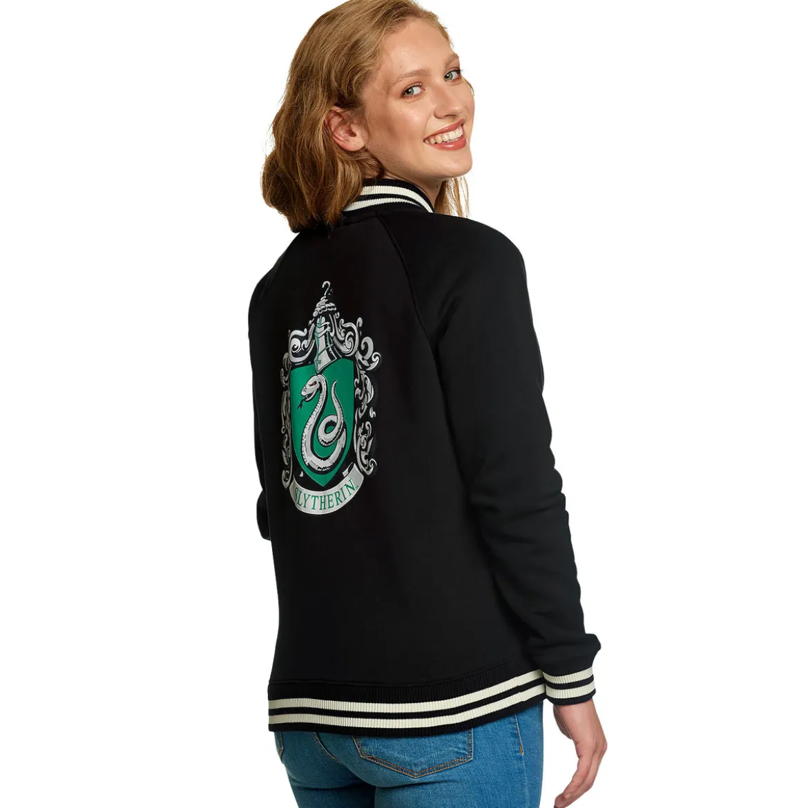Harry Potter - Slytherin Wappen College Jacke Damen schwarz