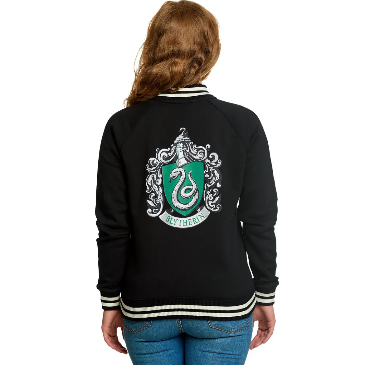 Harry Potter - Slytherin Wappen College Jacke Damen schwarz