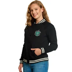 Harry Potter - Slytherin Wappen College Jacke Damen schwarz