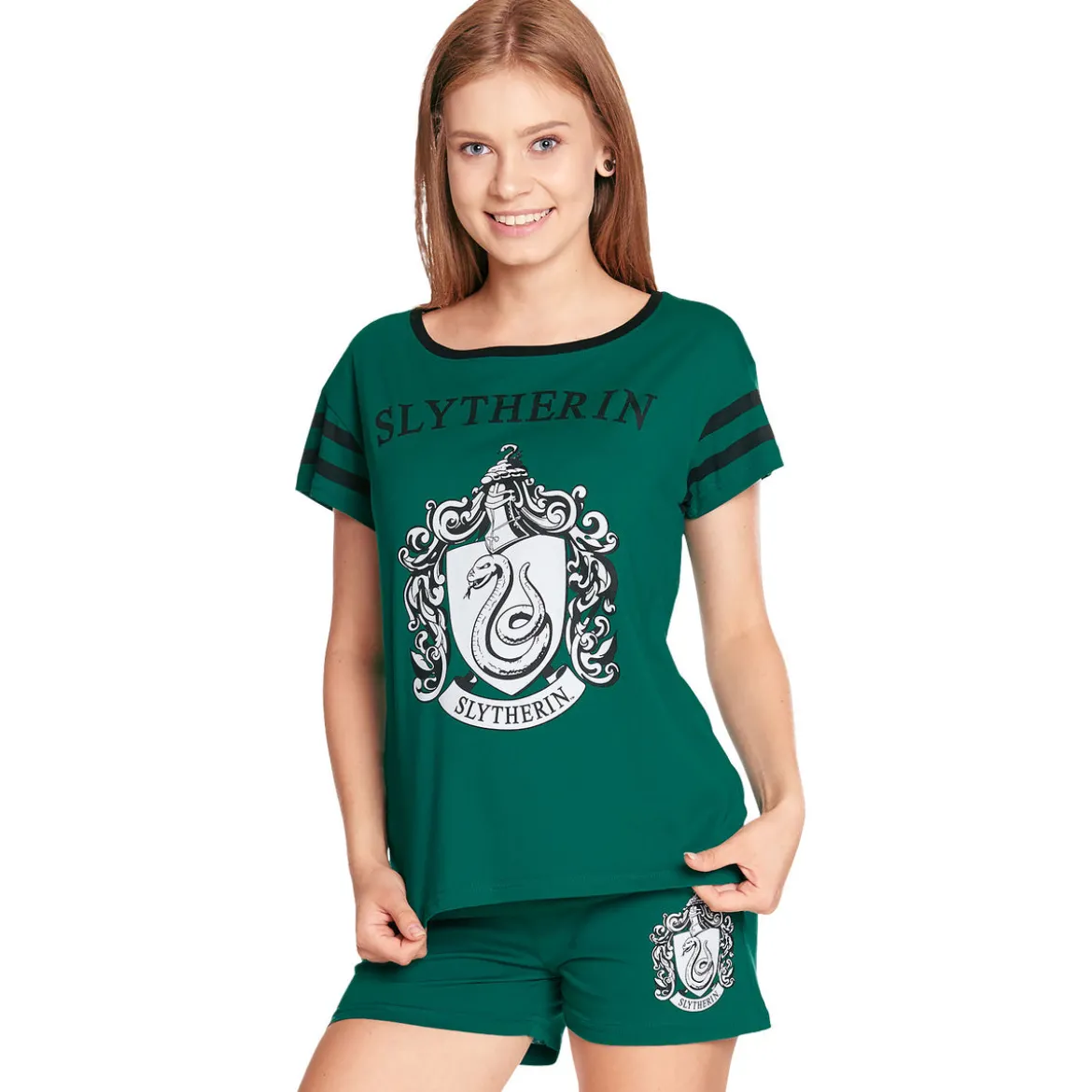 Harry Potter - Slytherin Wappen Pyjama kurz Damen