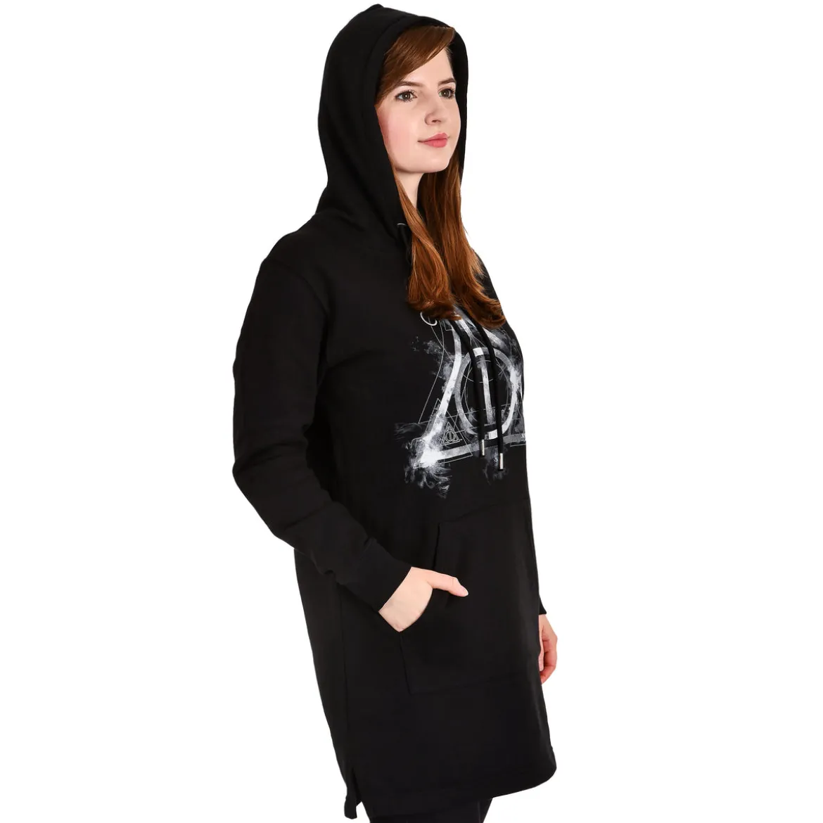 Harry Potter - Smoky Hallows Sweatkleid mit Kapuze schwarz