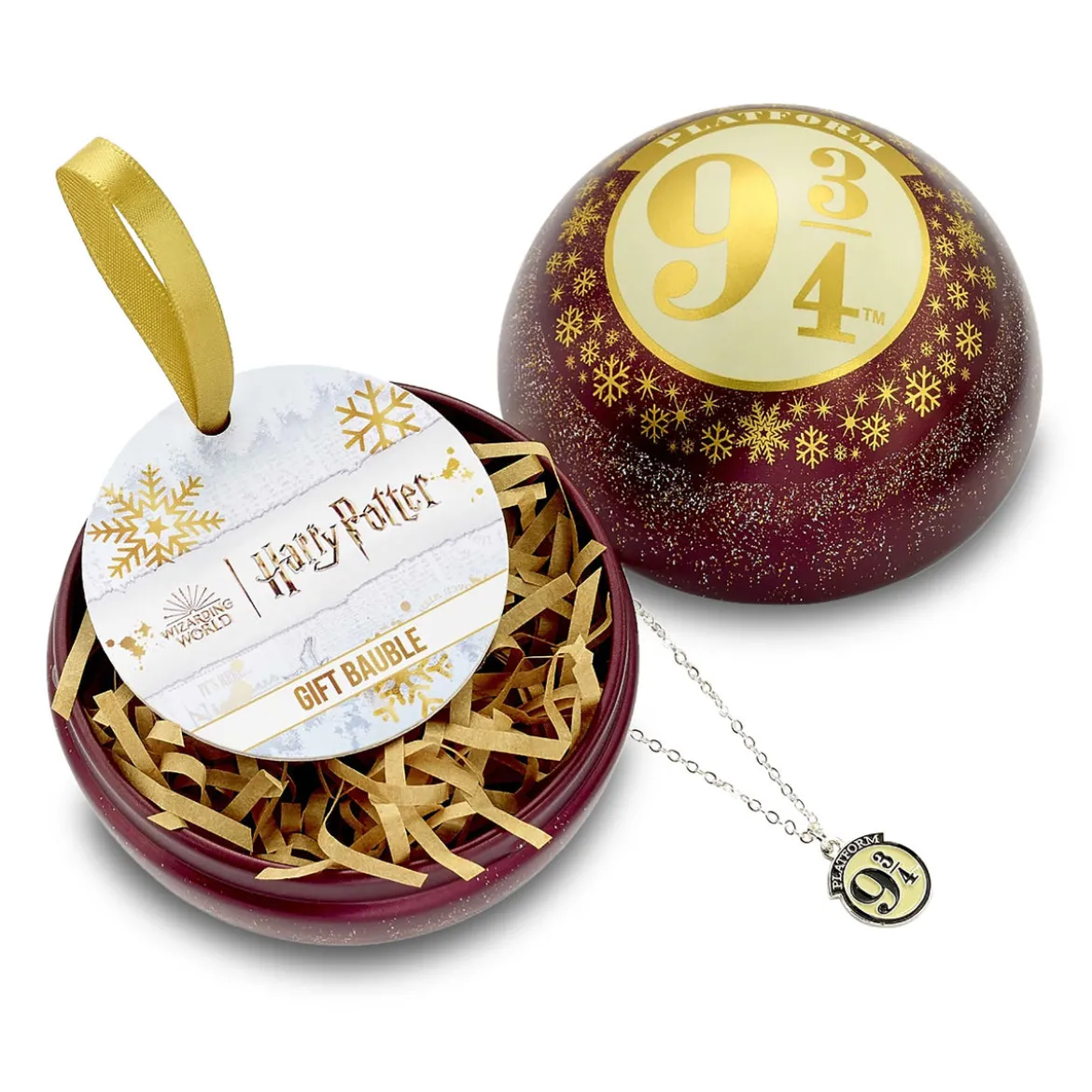 Harry Potter - Weihnachtskugel mit Gleis 9 3/4 Kette