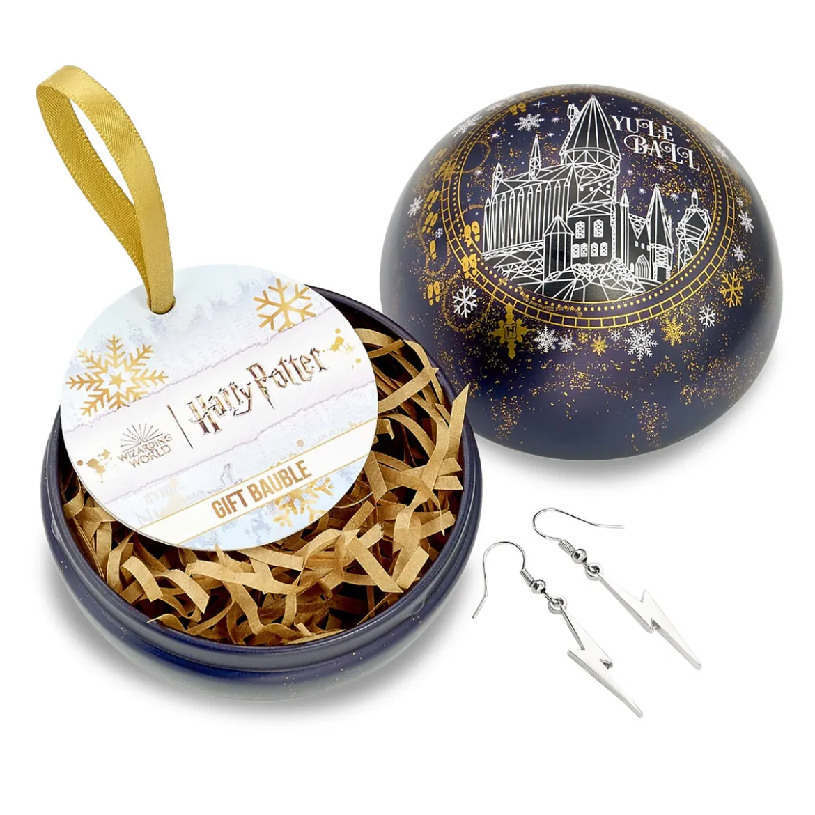 Harry Potter - Weihnachtskugel mit Blitz Ohranhänger