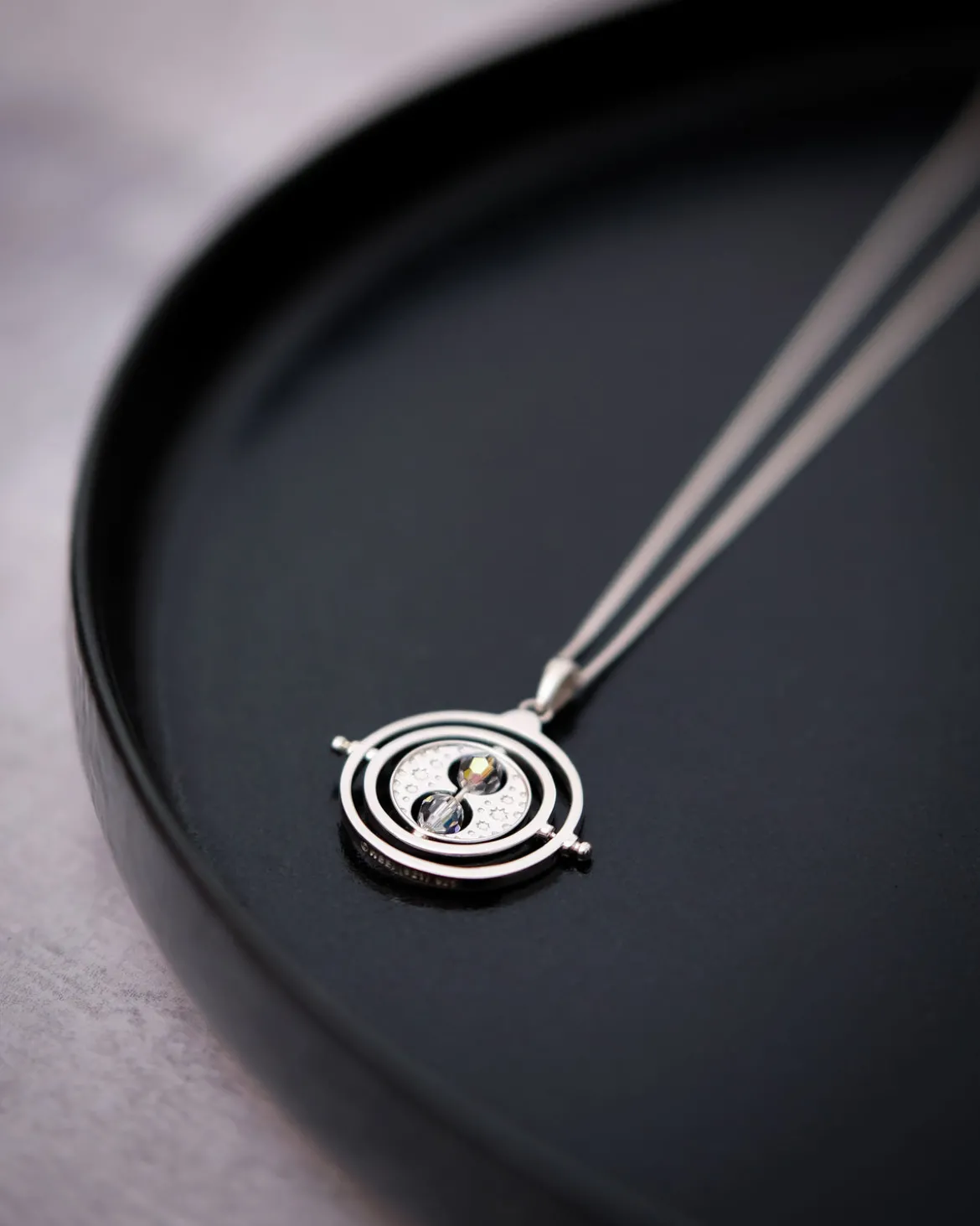 Harry Potter - Zeitumkehrer Kette mit Kristallen silber