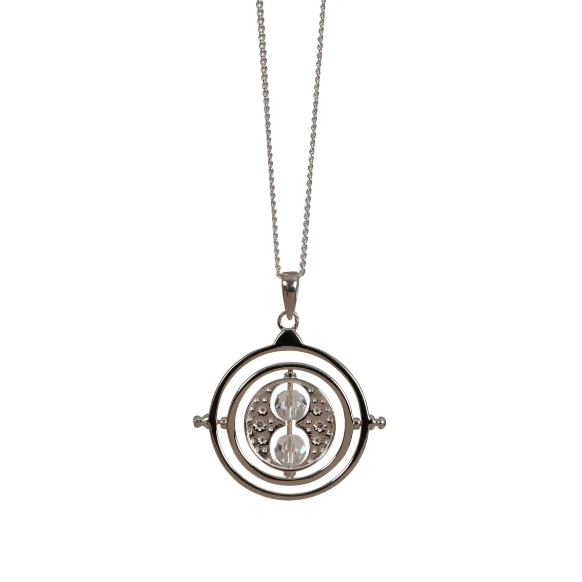 Harry Potter - Zeitumkehrer Kette mit Kristallen silber
