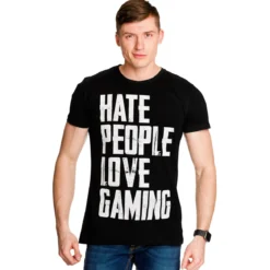 Hate People Love Gaming T-Shirt schwarz