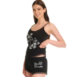 Heiligtümer des Todes Pyjama Damen kurz mit Spitze - Harry Potter