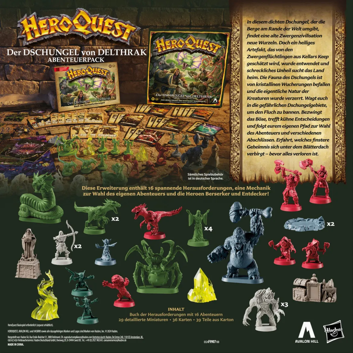 HeroQuest Brettspiel-Erweiterung Der Dschungel von Delthrak Abenteuerpack *Deutsche Version*