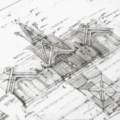 Herr der Ringe Bauplan Kunstdruck The Stable of Edoras 59 x