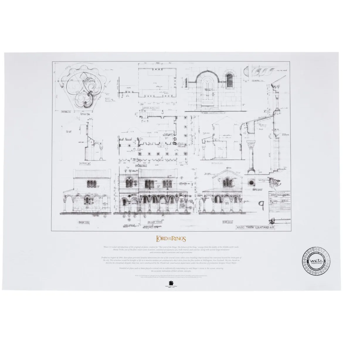 Herr der Ringe Bauplan Kunstdruck The Courtyard of Minas