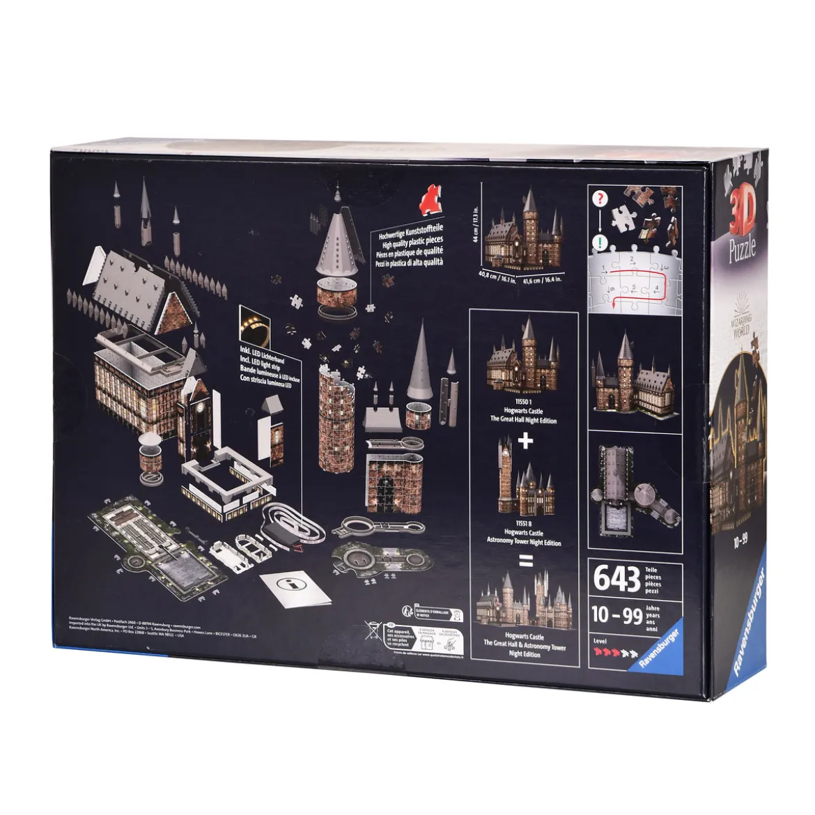 Hogwarts Schloss Die Große Halle 3D Puzzle mit Beleuchtung - Harry Potter