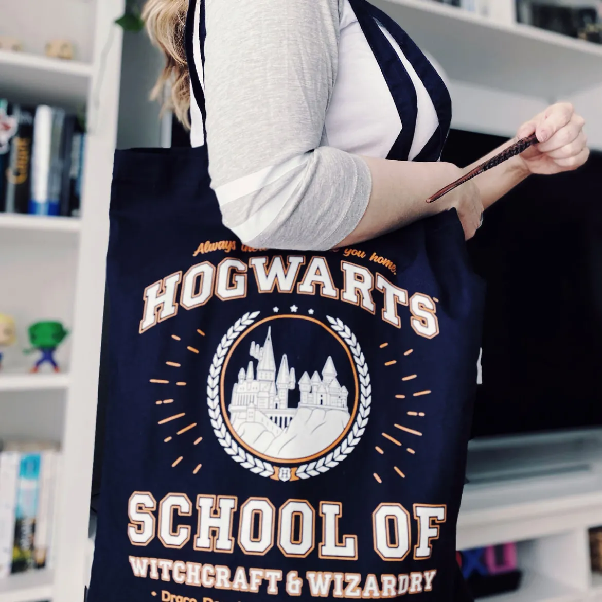 Hogwarts School Jutebeutel blau - Harry Potter