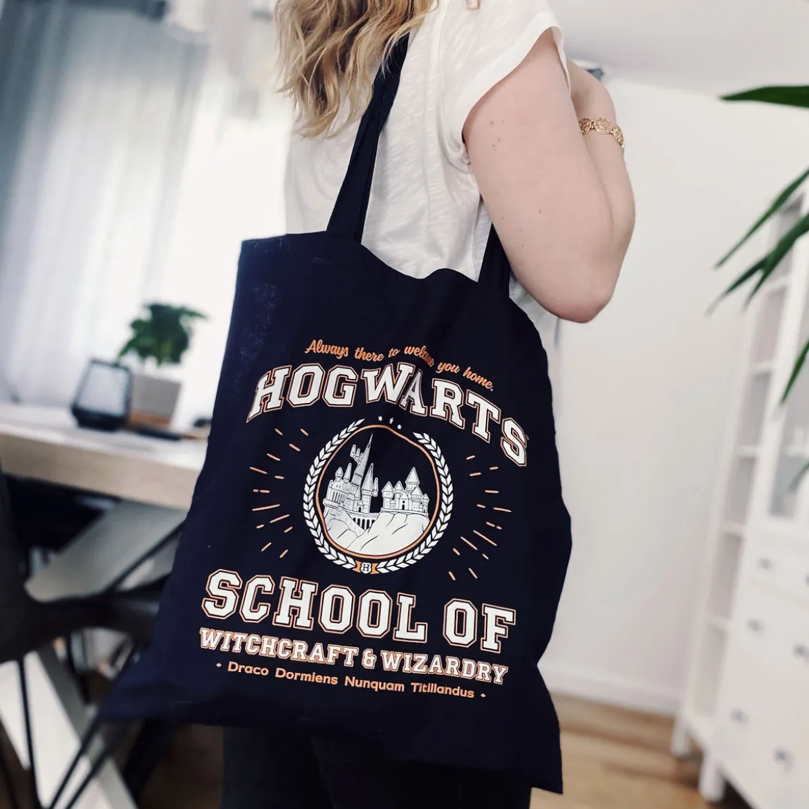 Hogwarts School Jutebeutel blau - Harry Potter