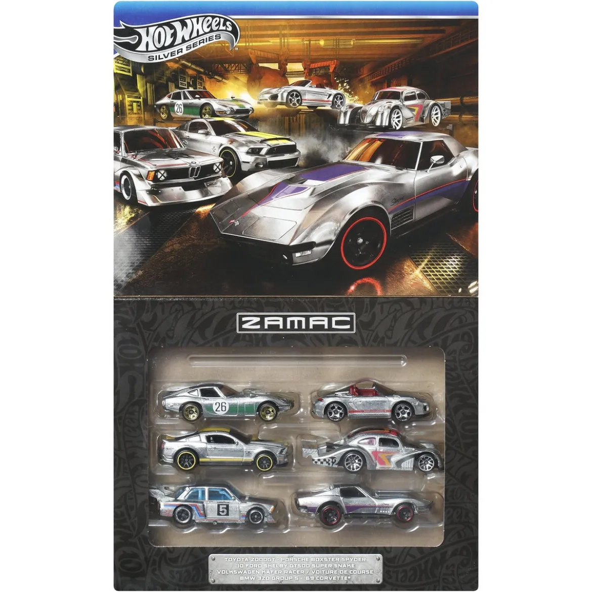 Hot Wheels Silver Series Die-Cast Fahrzeuge 6er-Pack 1/64 ZAMAC