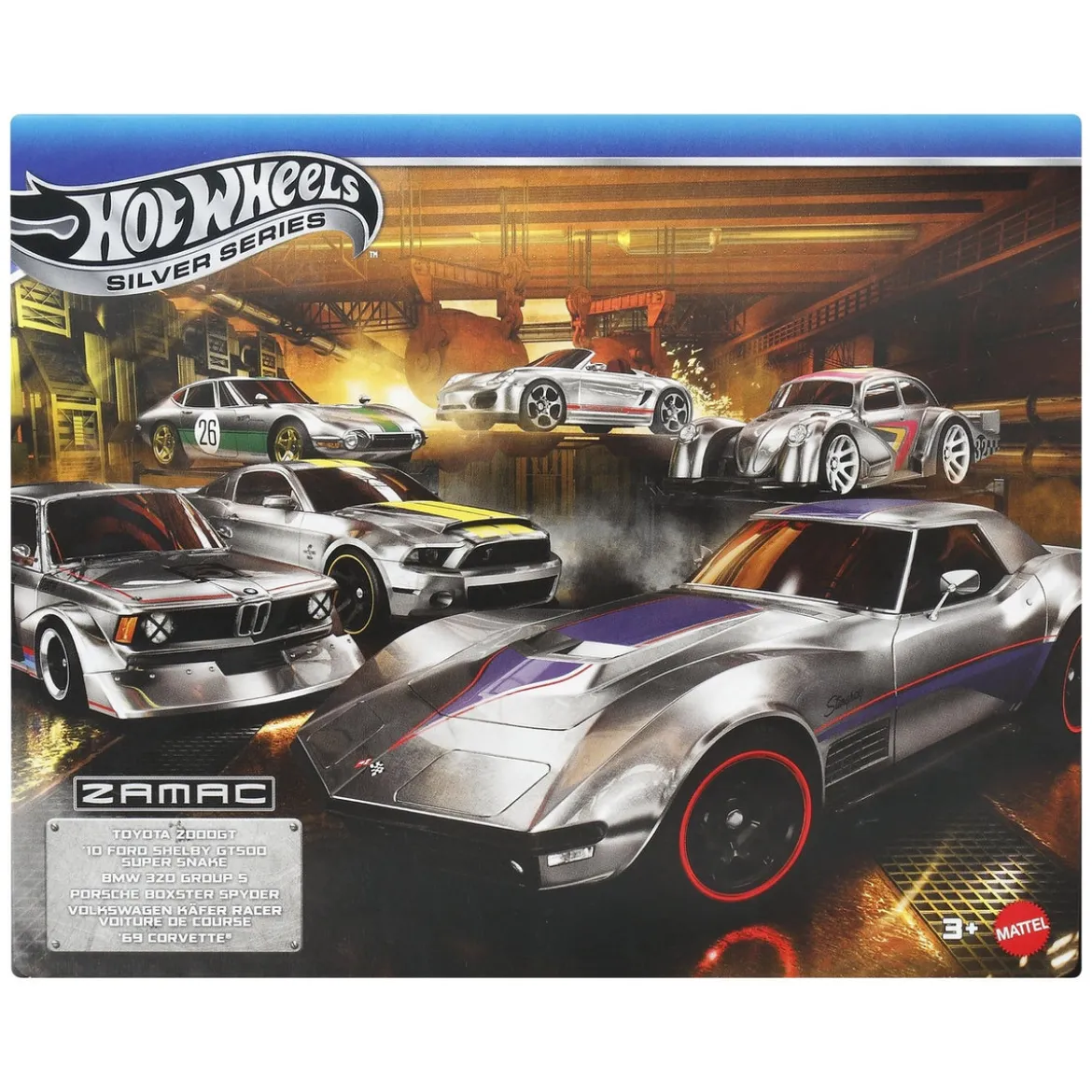 Hot Wheels Silver Series Die-Cast Fahrzeuge 6er-Pack 1/64 ZAMAC