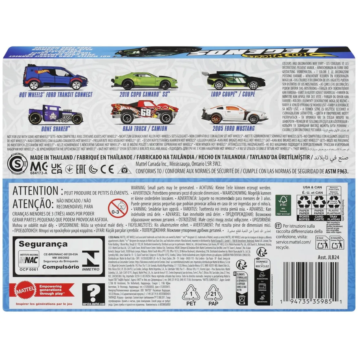Hot Wheels Silver Series Die-Cast Fahrzeuge 6er-Pack 1/64 Legends
