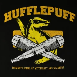 Hufflepuff Quidditch College T-Shirt schwarz - Harry Potter