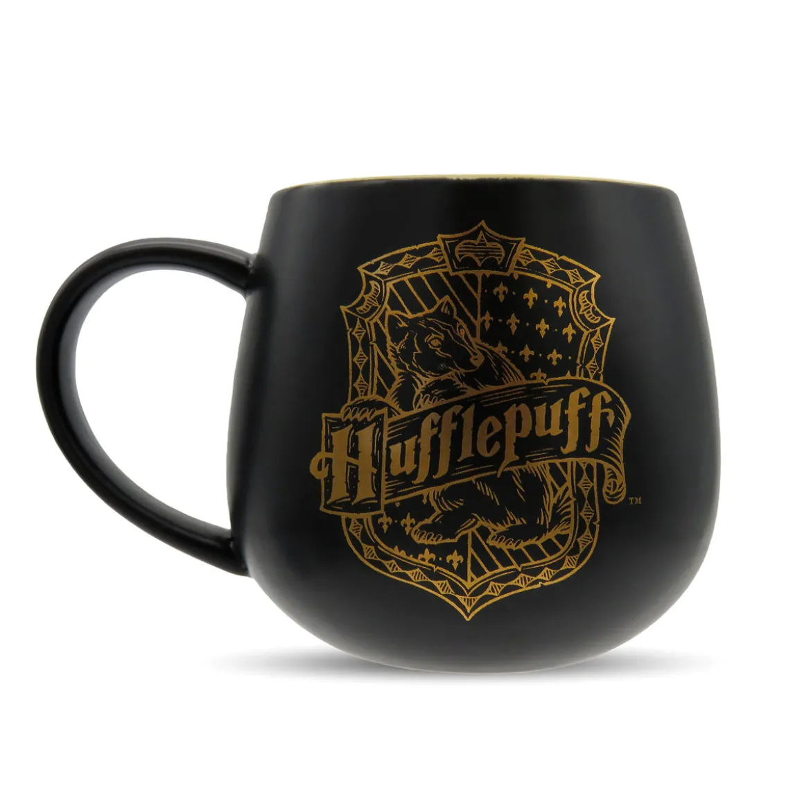 Hufflepuff Tasse mit 3D Hogwarts Wappen innen - Harry Potter