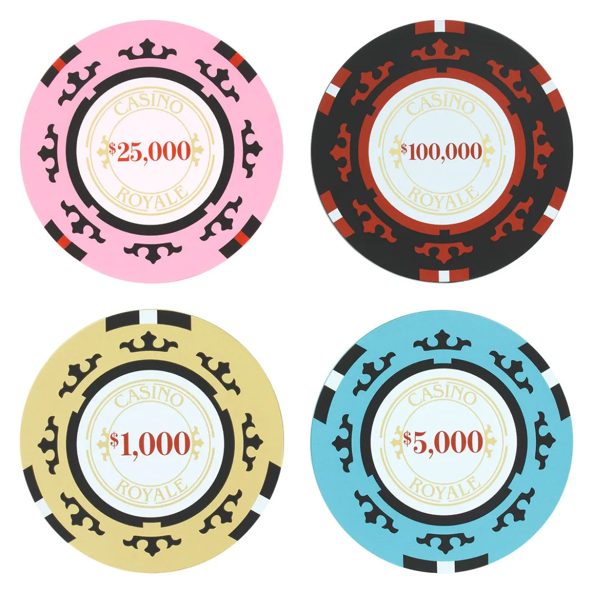 James Bond - Casino Royale Poker Chip Untersetzer 4er Set