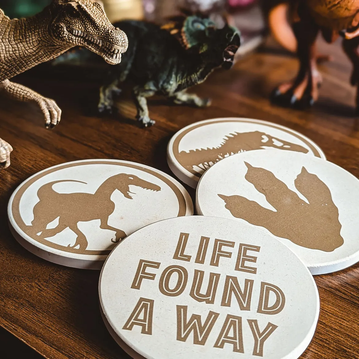 Jurassic Park - Life Found A Way Untersetzer 4er Set