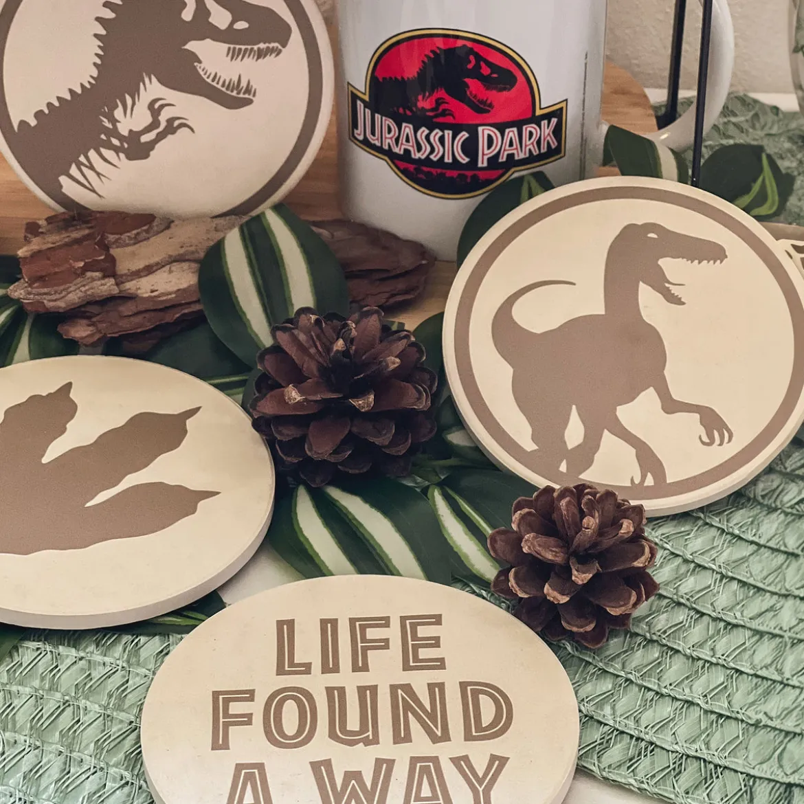 Jurassic Park - Life Found A Way Untersetzer 4er Set