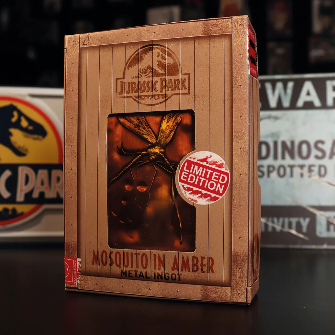 Jurassic Park - Moskito in Amber Metallbarren Replik limitiert