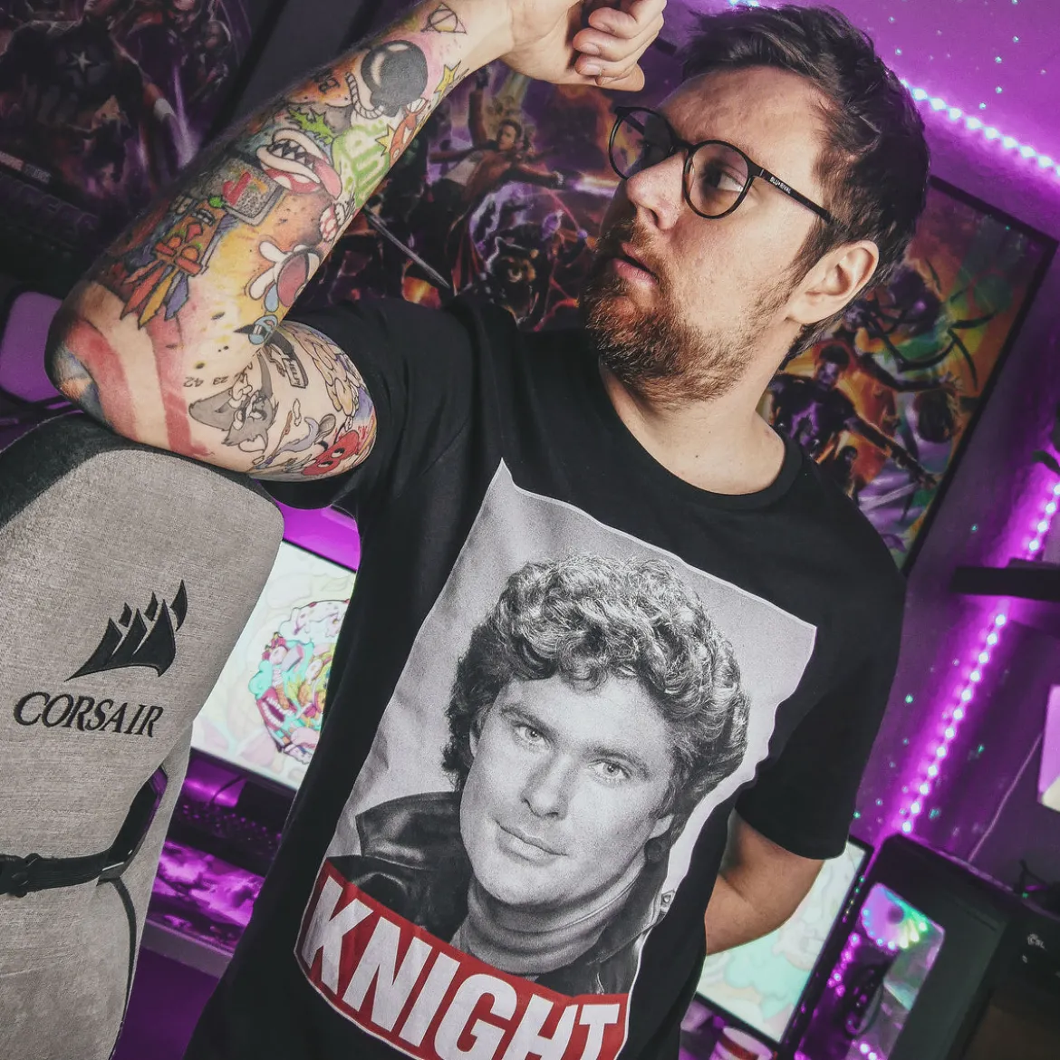 Knight Rider - Michael Knight T-Shirt schwarz