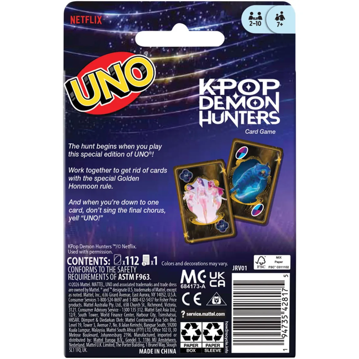 KPop Demon Hunters UNO Kartenspiel