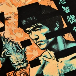 Kung Fu Calligraphy T-Shirt für Bruce Lee Fans schwarz
