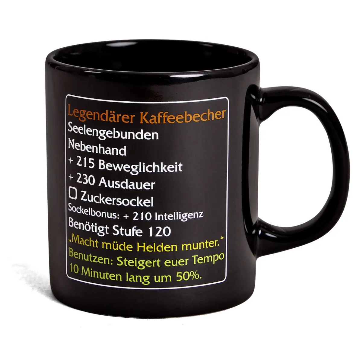 Legendärer Kaffeebecher - MMO Item Fan Tasse Level 120