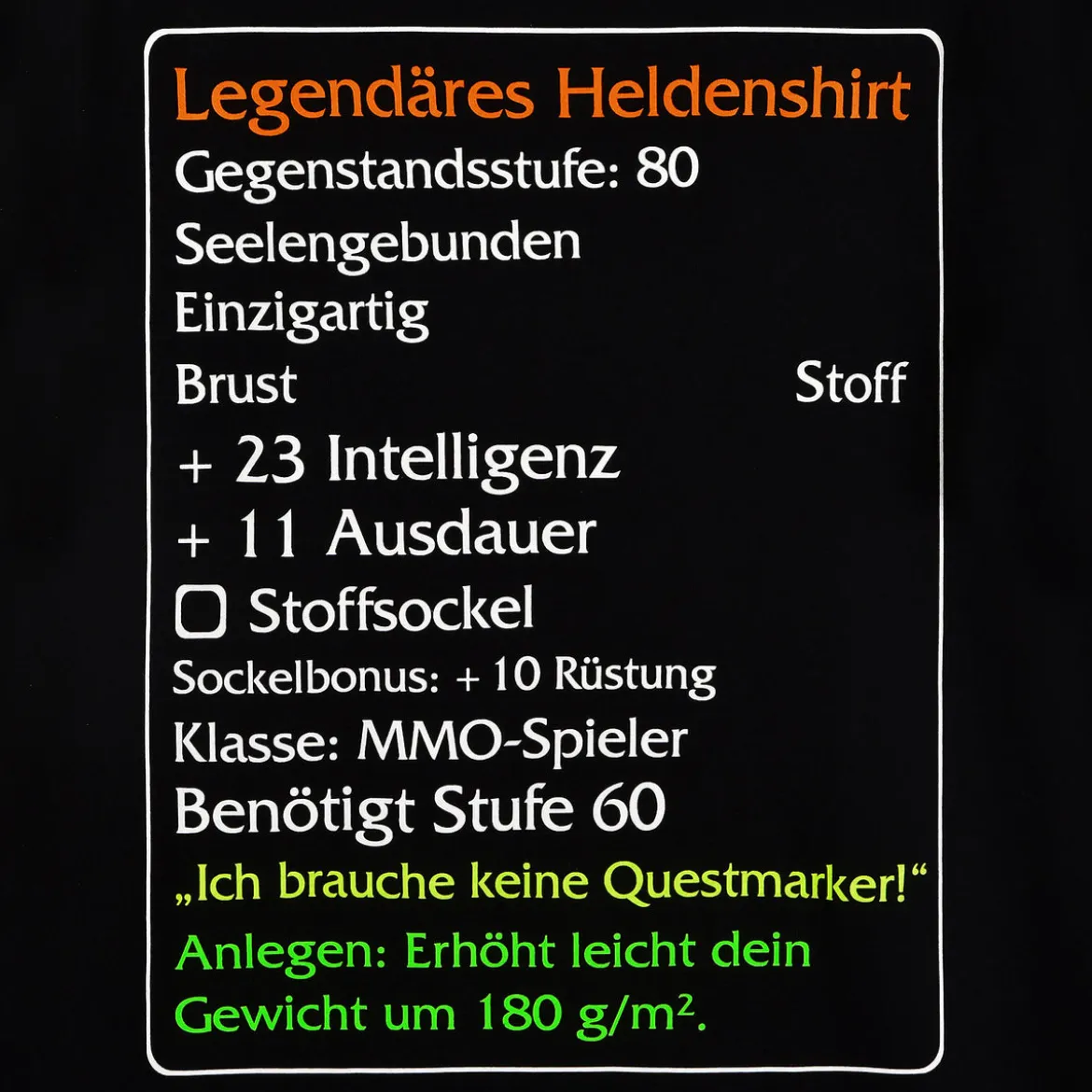 Level-60-Item Legendäres Helden Classic T-Shirt schwarz