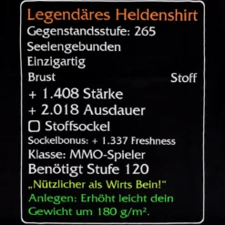 Level-120-Item Legendäres Helden T-Shirt schwarz