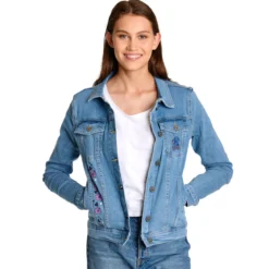 Lilo & Stitch - Flowers Jeansjacke Damen blau
