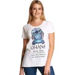 Lilo & Stitch - Ohana Means Family T-Shirt Damen weiß