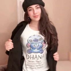 Lilo & Stitch - Ohana Means Family T-Shirt Damen weiß