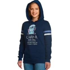 Lilo & Stitch - Ohana Means Family Hoodie Damen blau