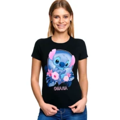 Lilo & Stitch - Ohana T-Shirt Damen schwarz