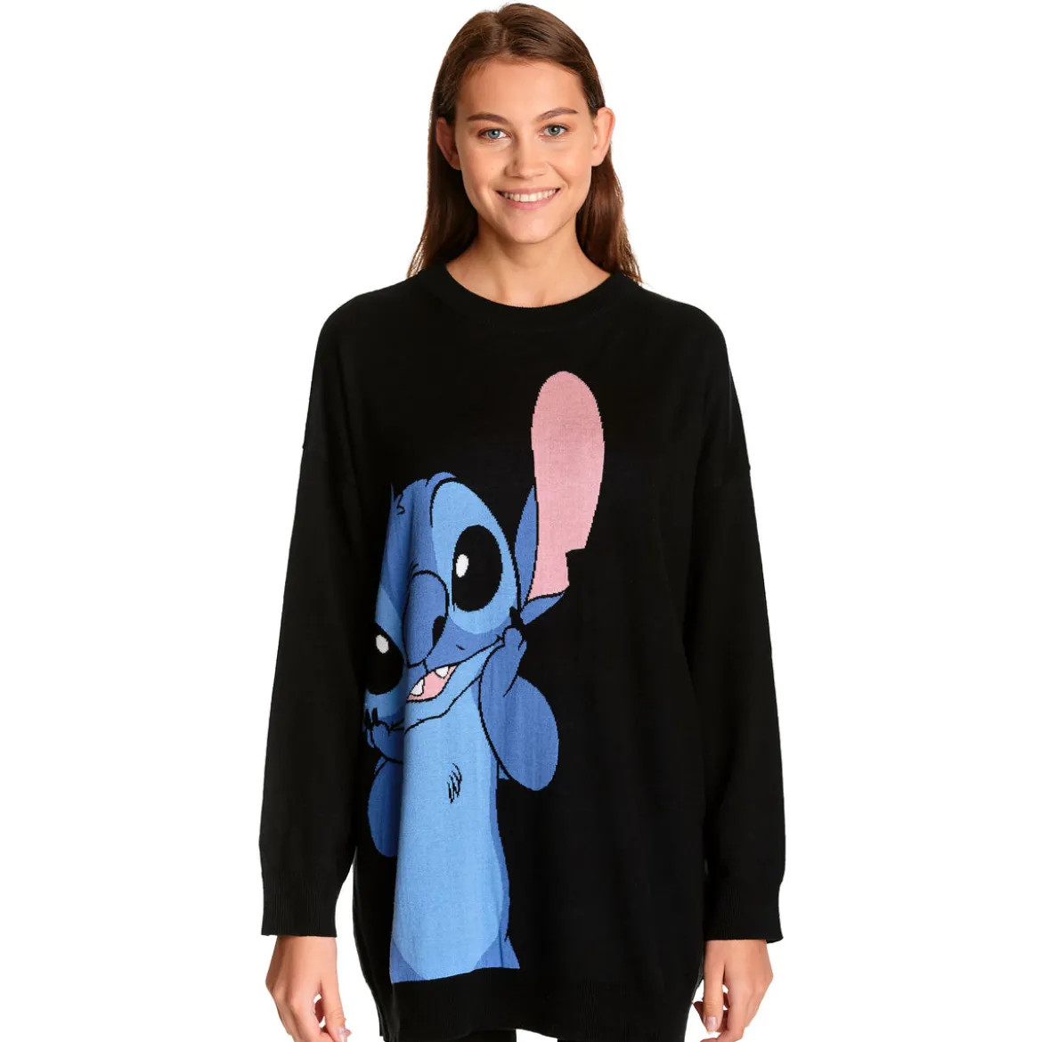Lilo & Stitch - Oversize Sweater Damen schwarz