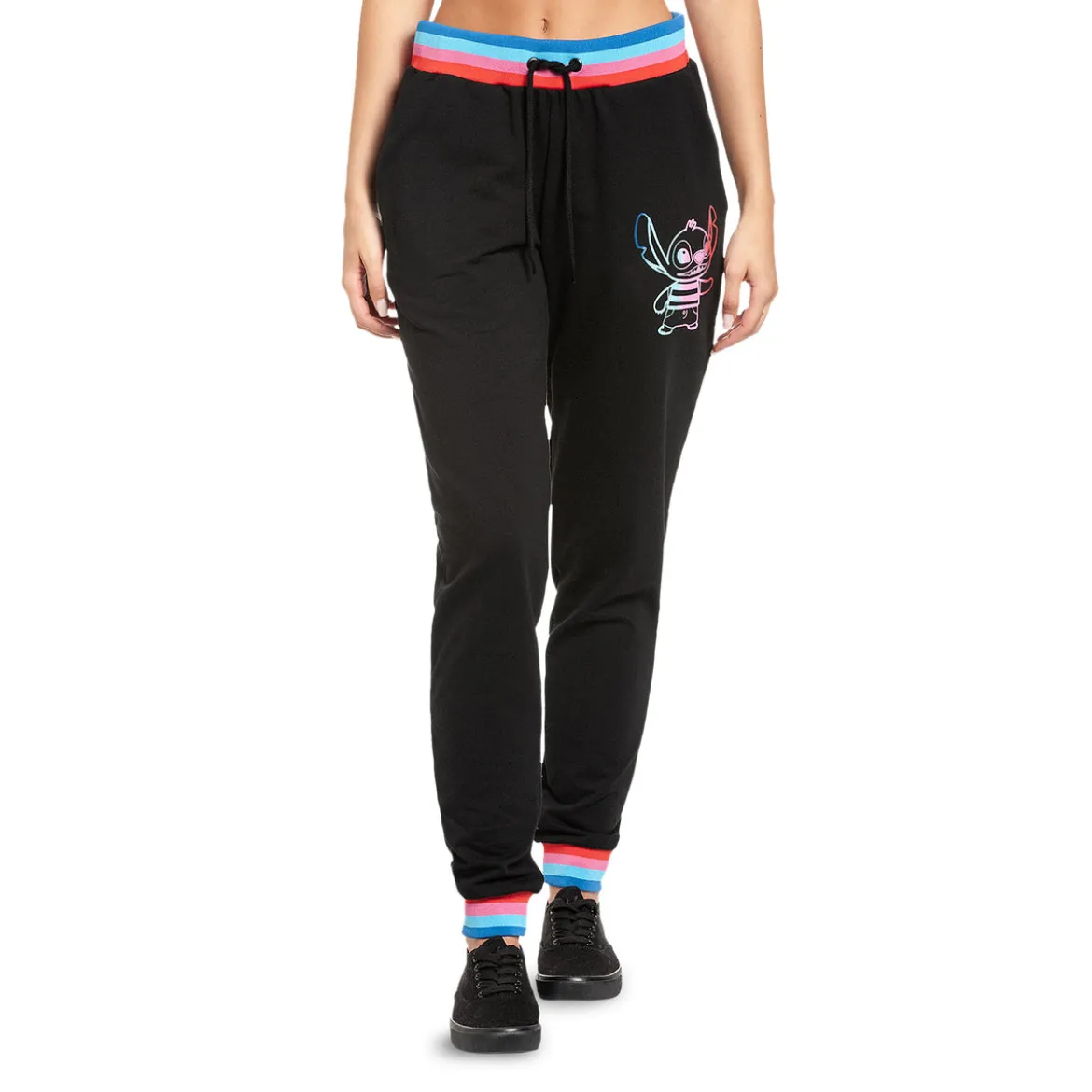 Lilo & Stitch - Rainbow Stitch Sweathose Damen schwarz