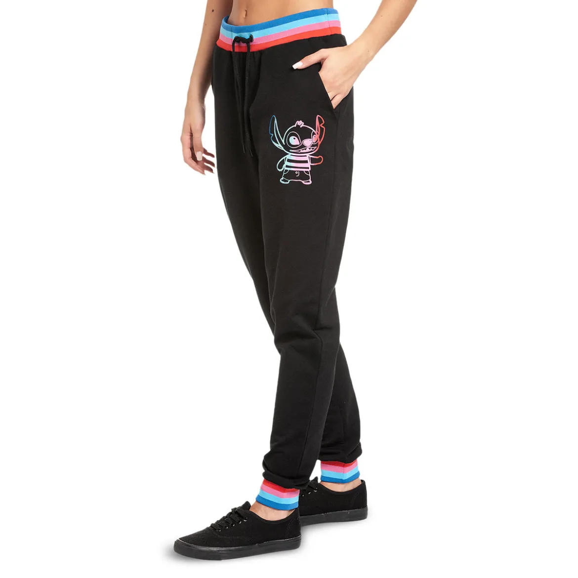 Lilo & Stitch - Rainbow Stitch Sweathose Damen schwarz