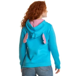 Lilo & Stitch - Stitch Damen Hoodie mit Ohren blau