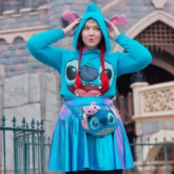 Lilo & Stitch - Stitch Damen Hoodie mit Ohren blau