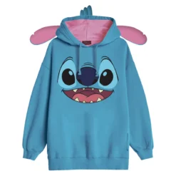 Lilo & Stitch - Stitch Damen Hoodie mit Ohren blau
