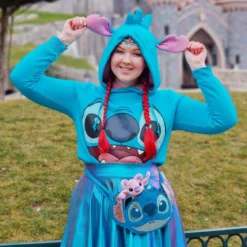 Lilo & Stitch - Stitch Damen Hoodie mit Ohren blau