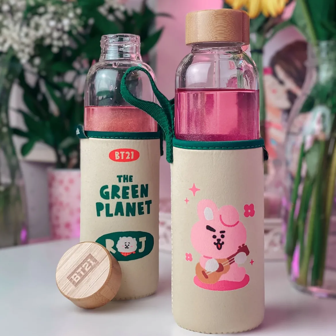 Line Friends - BT21 Green Planet RJ Trinkflasche